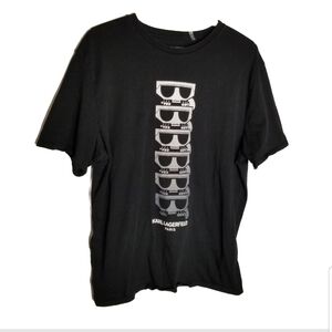 Karl Lagerfeld Paris Tee Men's XL Black White Grapic Short Sleeve 100% Cotton